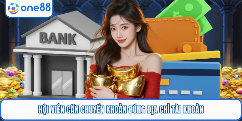 Hội viên cần chuyển khoản đúng địa chỉ tài khoản